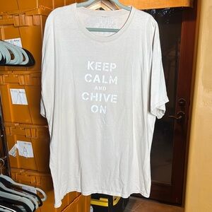 Chive Tees Keep Calm and Chive On Men's Tan T-Shirt Size 3XL